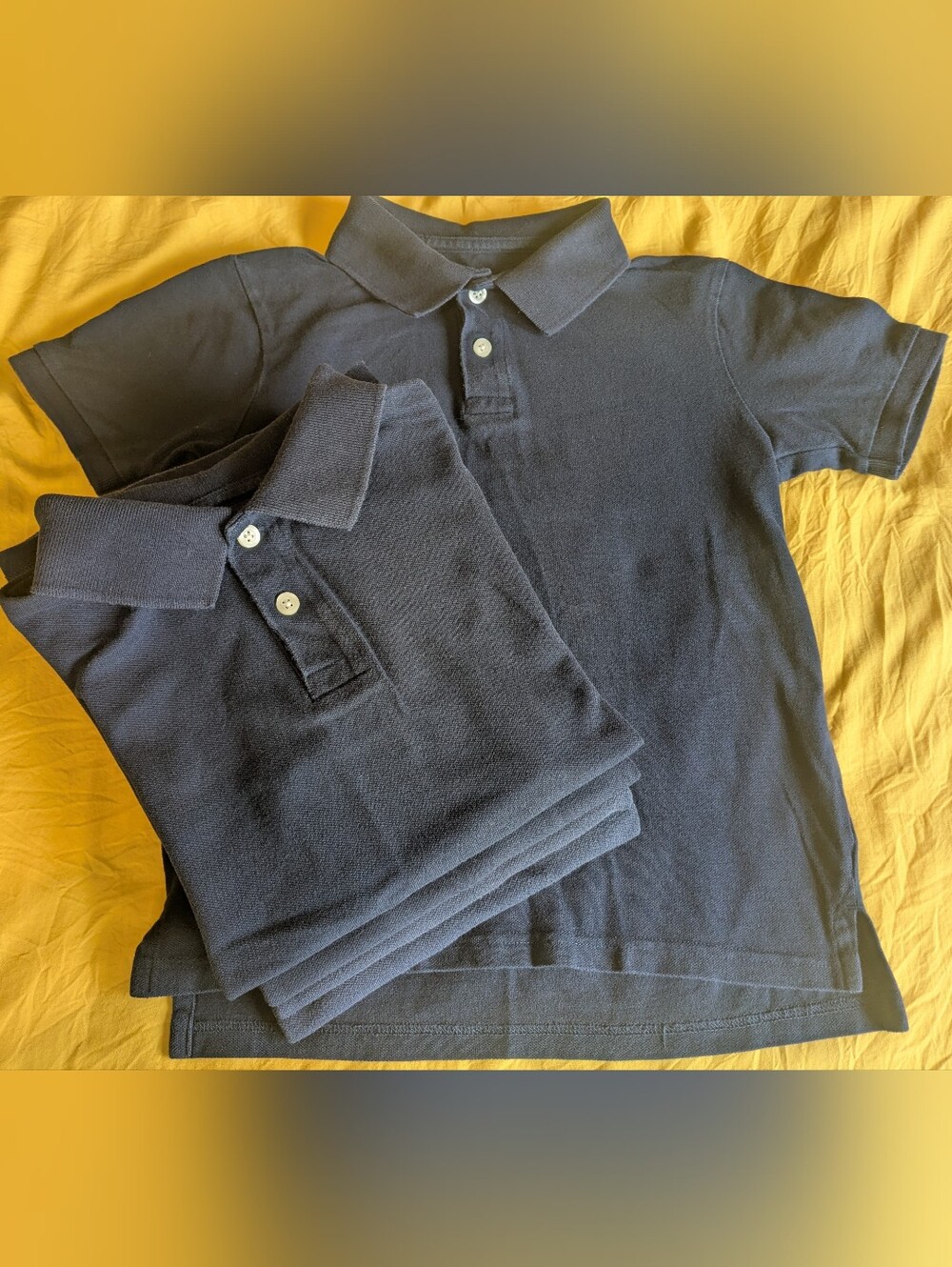 5️⃣ The Children's Place Navy Uniform Polo Shirts- Short Sleeve; Size: M 7 / 8